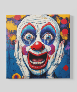 Clown Vierkant Canvas Schilderij