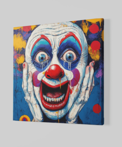 Alternative view of Clown Vierkant Canvas Schilderij