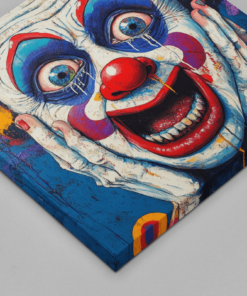 Clown Vierkant Canvas Schilderij - Afbeelding 3
