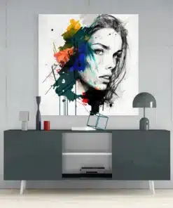 Vrouw Vierkant Glasschilderij - Afbeelding 4