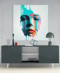 Gezicht van Kunst Glasschilderij - Afbeelding 4