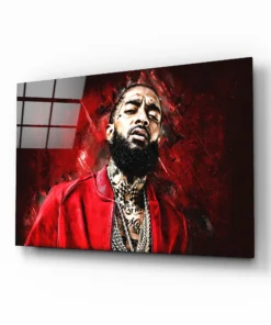 Nipsey Hussle Glasschilderij