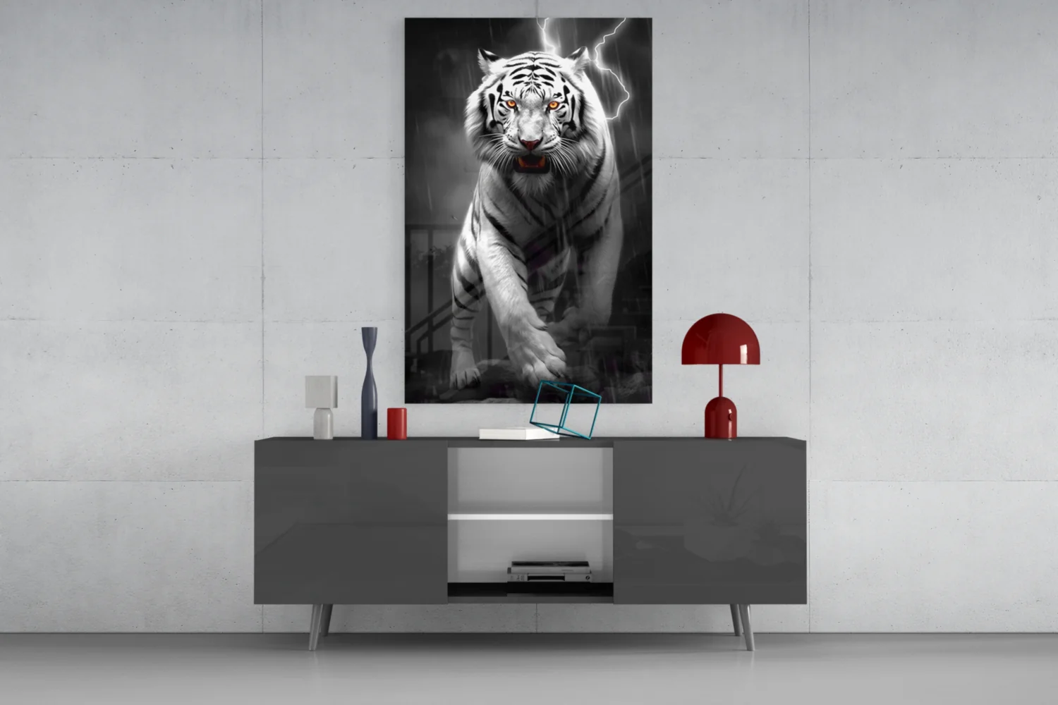 dsg 5000 de woede van de tijger glasschilderij