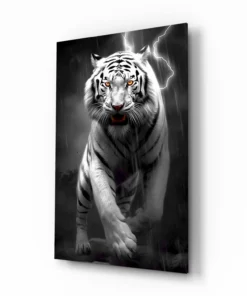 De Woede van de Tijger Glasschilderij