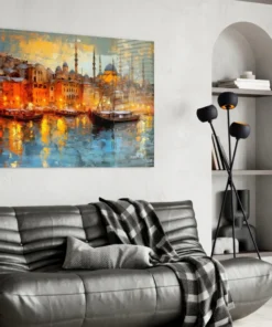 Landschap Istanbul Glasschilderij - Afbeelding 5