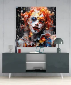 sdn 3005 clown vierkant glasschilderij