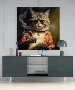 sdn 3031 coole kat smoking glasschilderij