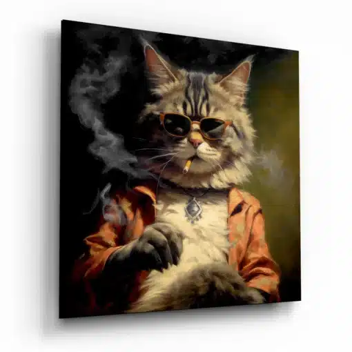 sdn 3031 b coole kat smoking glasschilderij