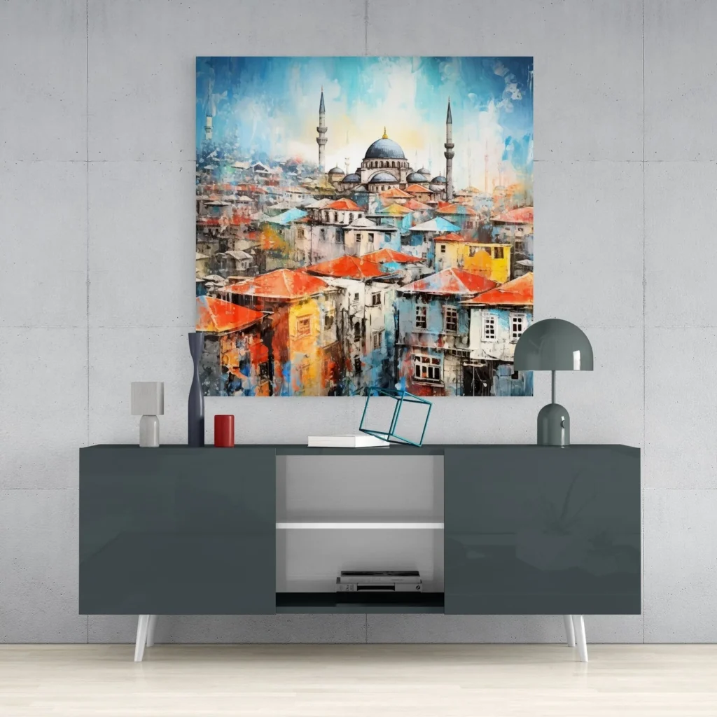 sdn 3047 istanbul vierkant glasschilderij
