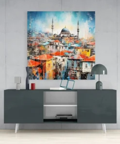 Istanbul Vierkant Glasschilderij - Afbeelding 4