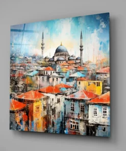 Alternative view of Istanbul Vierkant Glasschilderij