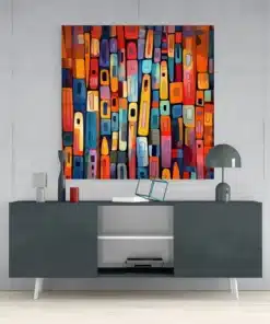Modern Art Glasschilderij - Afbeelding 4
