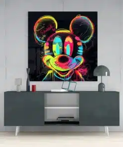 sdn 3086 1 neon mickey glasschilderij