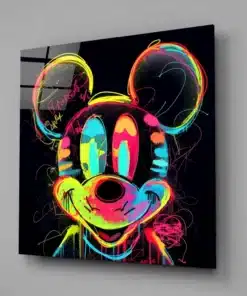 sdn 3086 a 1 neon mickey glasschilderij