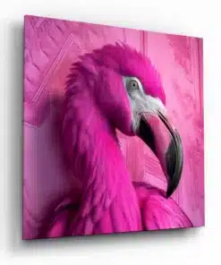 Roze Flamingo Glasschilderij