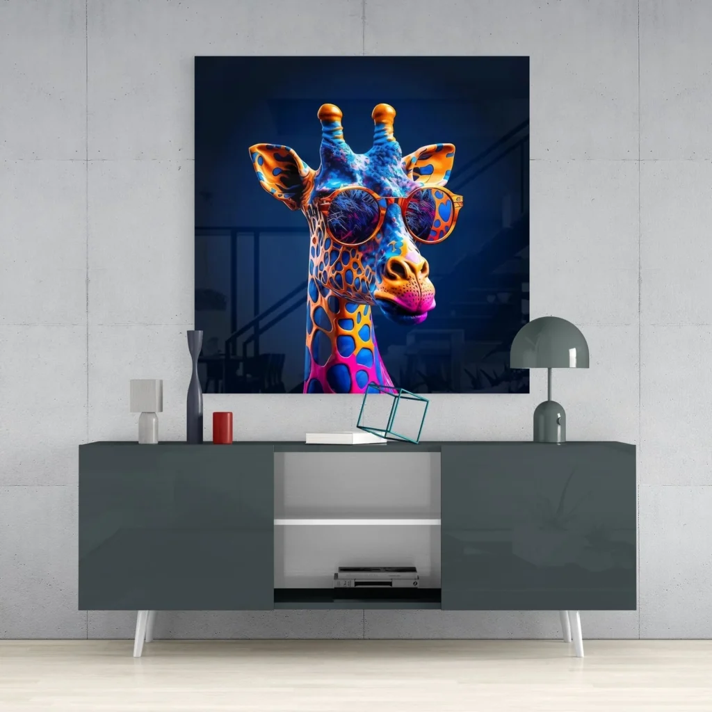 sdn 4004 1 coole giraffe glasschilderij