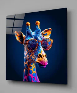 Alternative view of Coole Giraffe Glasschilderij