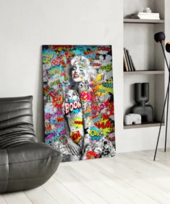 zdy 3018 f 1 marilyn monroe graffiti glasschilderij