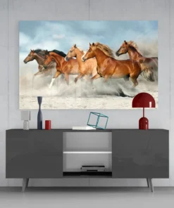 Glasschilderij met Paarden