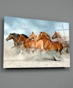 Alternative view of Bruine Paarden Glasschilderij