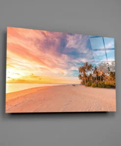 Alternative view of Landschap Het Strand Glasschilderij