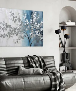 Boom met Witte Bladeren Glasschilderij - Afbeelding 5