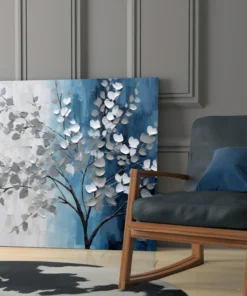 Boom met Witte Bladeren Glasschilderij - Afbeelding 7