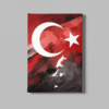 ALIVA 1398 turkse vlag met ataturk silhouet canvas schilderij