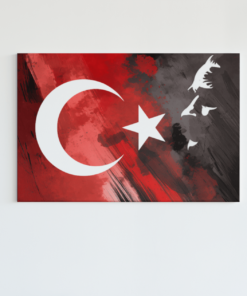 Canvas Schilderij Turkse Vlag