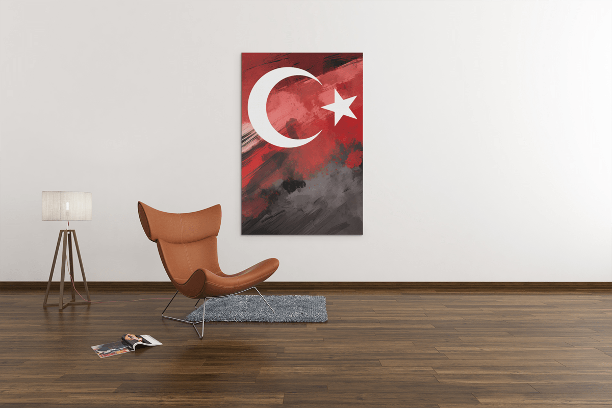 ALIVA 1400 turkse vlag canvas schilderij a