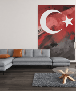 Turkse Vlag Canvas Schilderij - Afbeelding 4