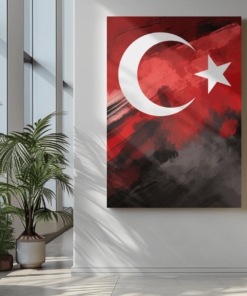 Turkse Vlag Canvas Schilderij - Afbeelding 3