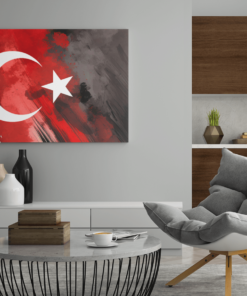 ALIVA 1401 turkse vlag canvas schilderij b