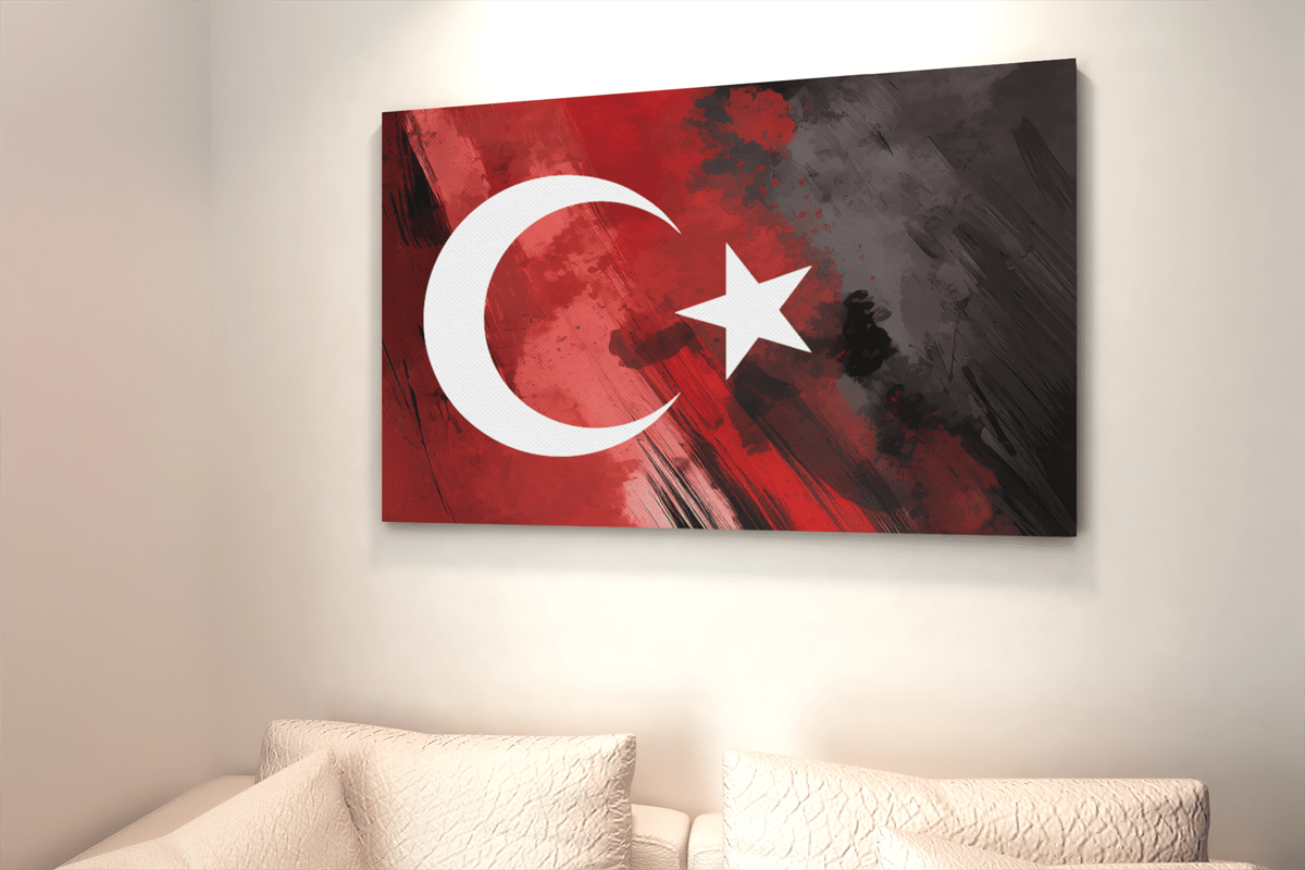 ALIVA 1401 turkse vlag canvas schilderij c