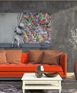 ALIVA 1412 graffiti art banksy canvas schilderij f