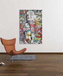 ALIVA 1414 marilyn monroe graffiti canvas schilderij b