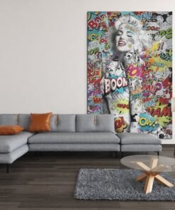 ALIVA 1414 marilyn monroe graffiti canvas schilderij c