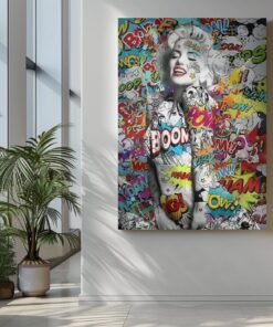 ALIVA 1414 marilyn monroe graffiti canvas schilderij d