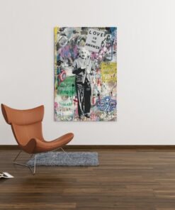 ALIVA 1415 einstein graffiti canvas schilderij b