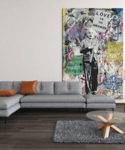 ALIVA 1415 einstein graffiti canvas schilderij c