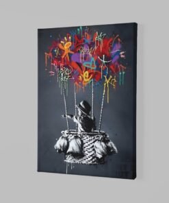 ALIVA 1419 graffiti balloon canvas schilderij c 1
