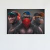 ALIVA 1421 3 coole apen canvas schilderij