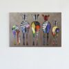 ALIVA 1422 kleurrijke zebras canvas schilderij