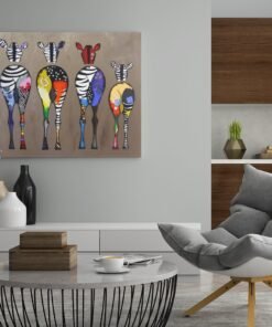 ALIVA 1422 kleurrijke zebras canvas schilderij d