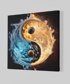 Alternative view of Yin Yang Vierkant Canvas Schilderij