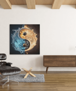 Yin Yang Vierkant Canvas Schilderij - Afbeelding 4
