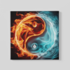 OEFE 1249 yin en yang vierkant canvas schilderij