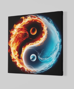OEFE 1250 yin en yang vierkant canvas schilderij
