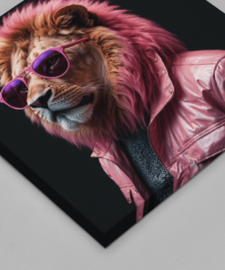 OEFE 1251 roze coole leeuw canvas schilderij d