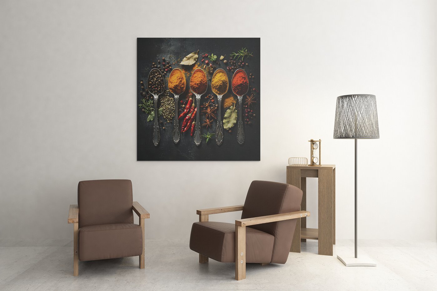 OEFE 1256 specerijen vierkant canvas schilderij c
